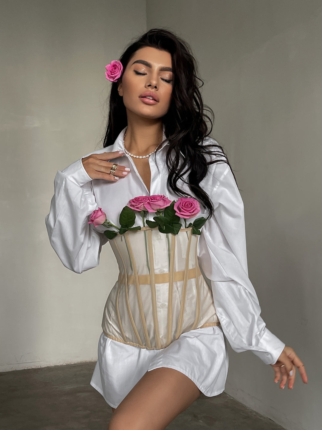 Basic Cupless Corset in Beige