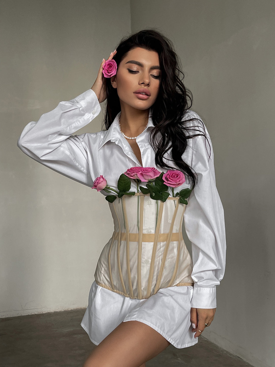 Basic Cupless Corset in Beige