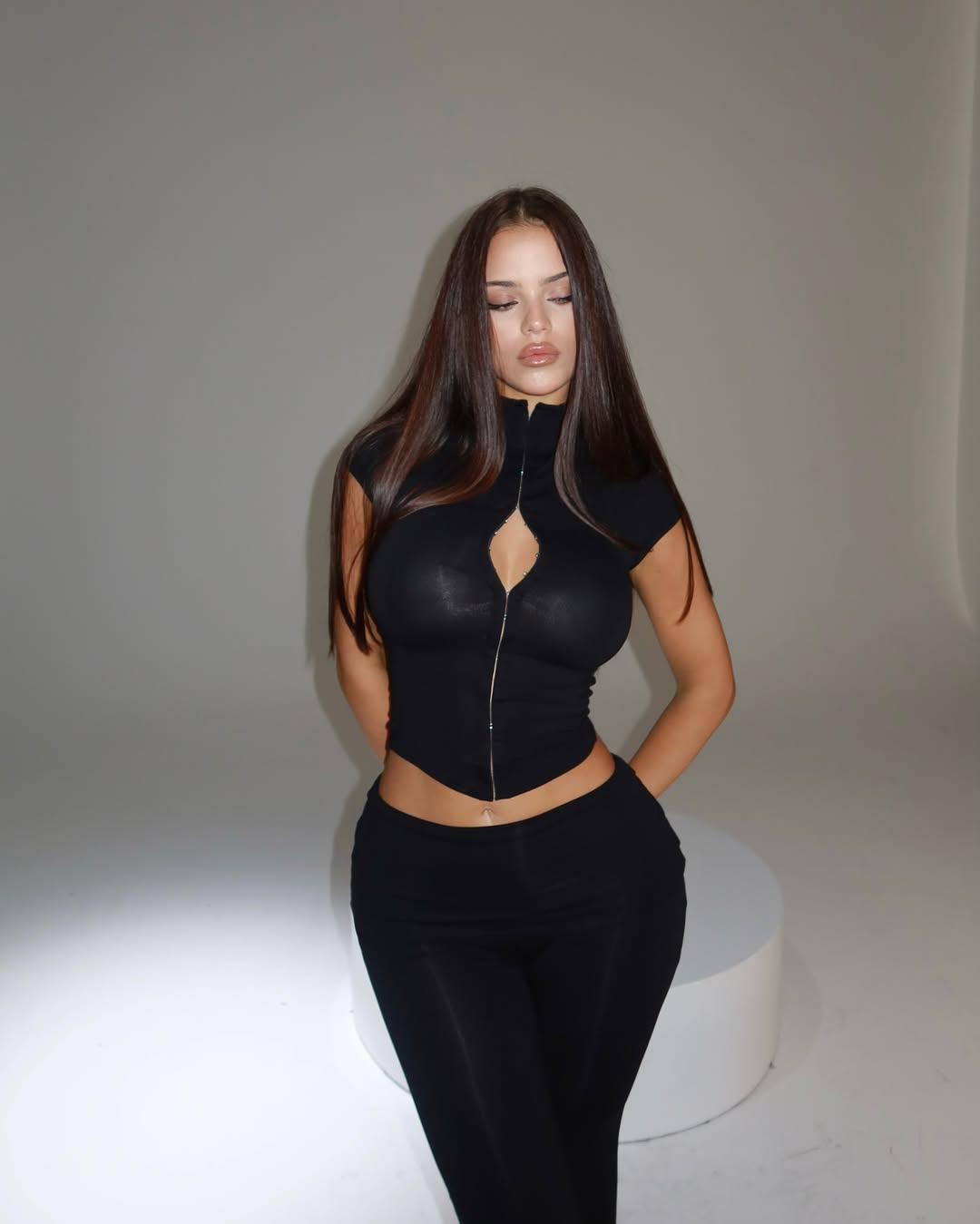 Tokyo Hook and Eye Crop Top in Black