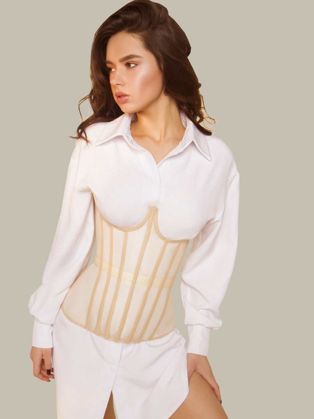 Basic Underwire Corset in Beige