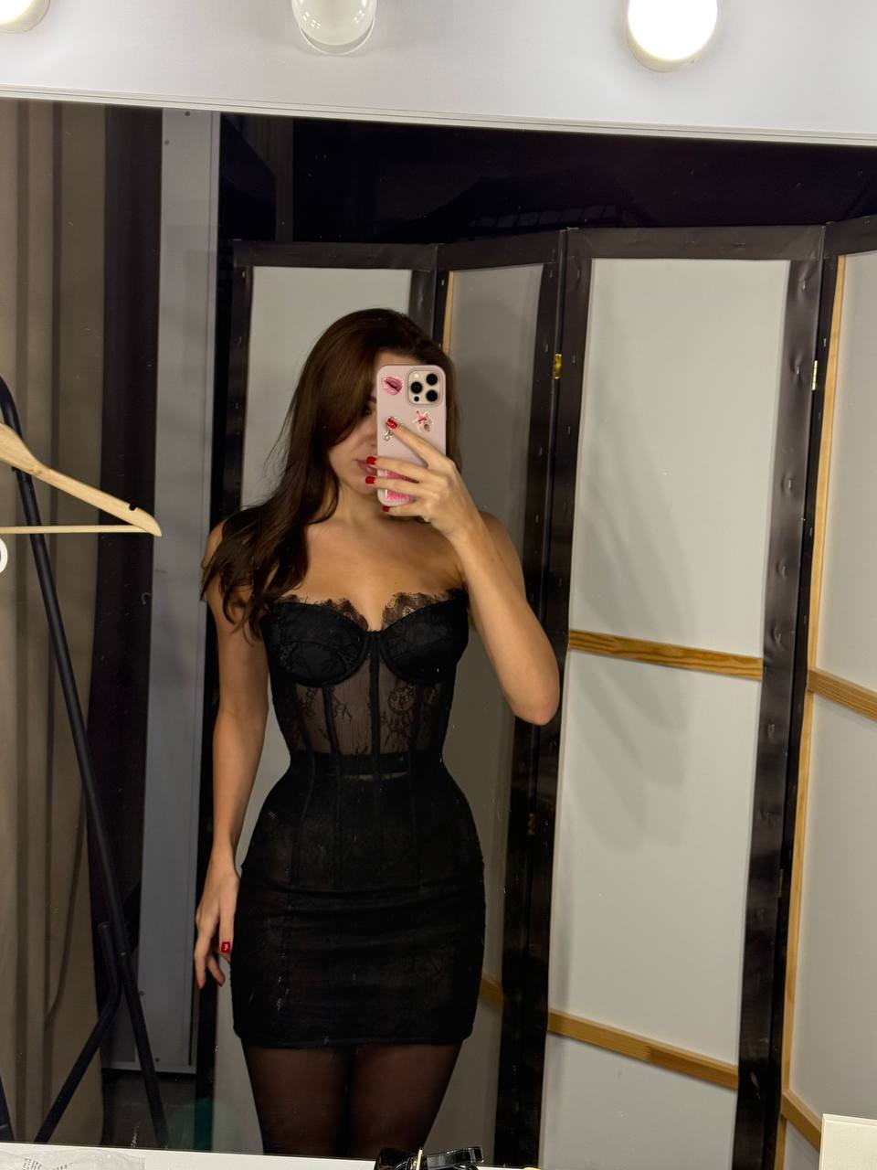 Passion Lace Corset Mini Dress in Black